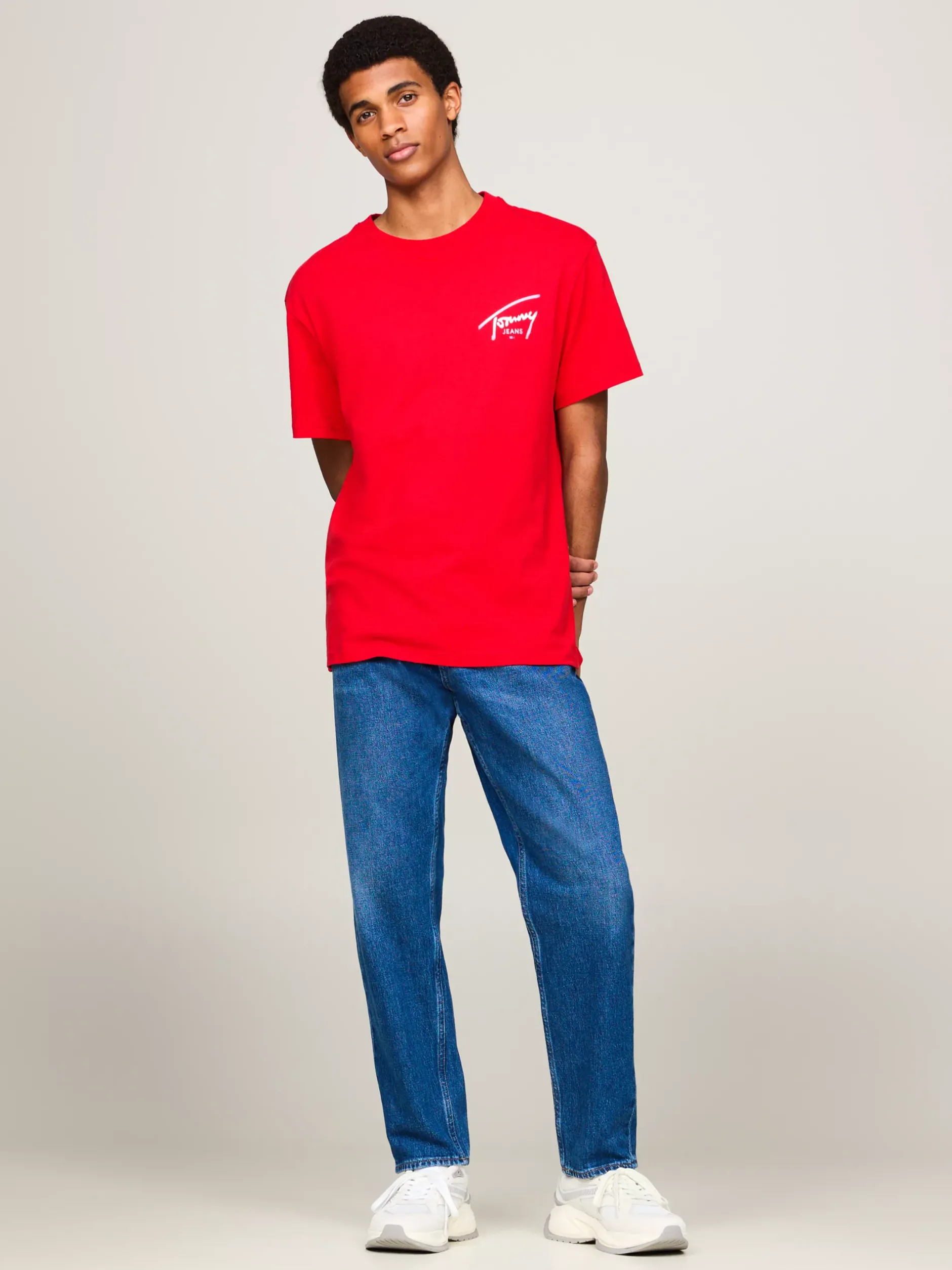 T-Shirty*Tommy Hilfiger T-shirt Z Okrągłym Dekoltem I Logo DEEP CRIMSON
