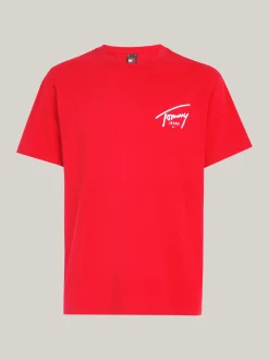 T-Shirty*Tommy Hilfiger T-shirt Z Okrągłym Dekoltem I Logo DEEP CRIMSON