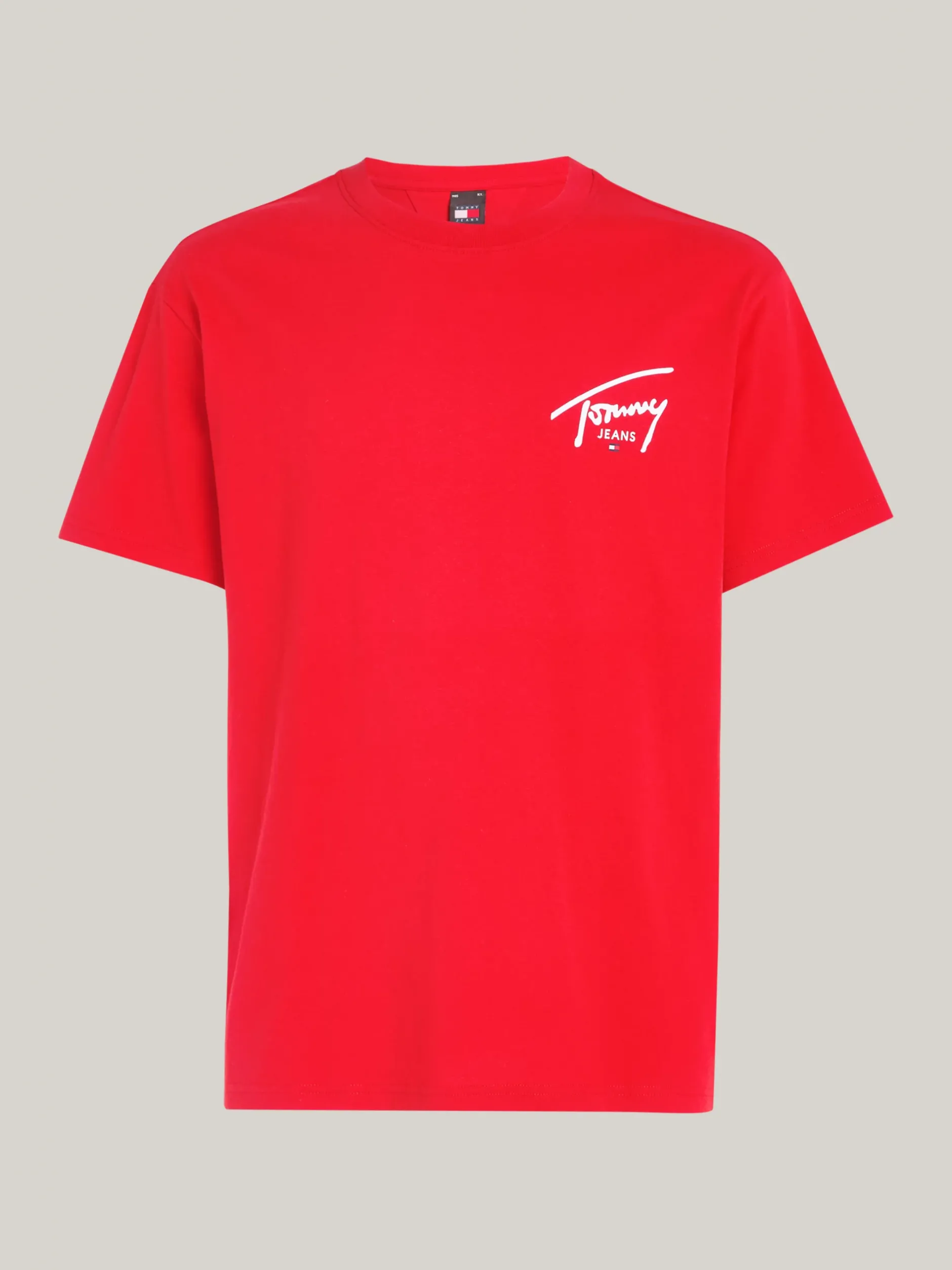 T-Shirty*Tommy Hilfiger T-shirt Z Okrągłym Dekoltem I Logo DEEP CRIMSON
