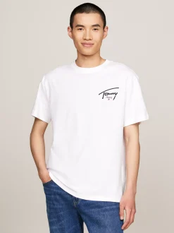 T-Shirty*Tommy Hilfiger T-shirt Z Okrągłym Dekoltem I Logo WHITE