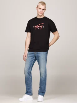T-Shirty*Tommy Hilfiger T-shirt Z Okrągłym Dekoltem I Logo BLACK