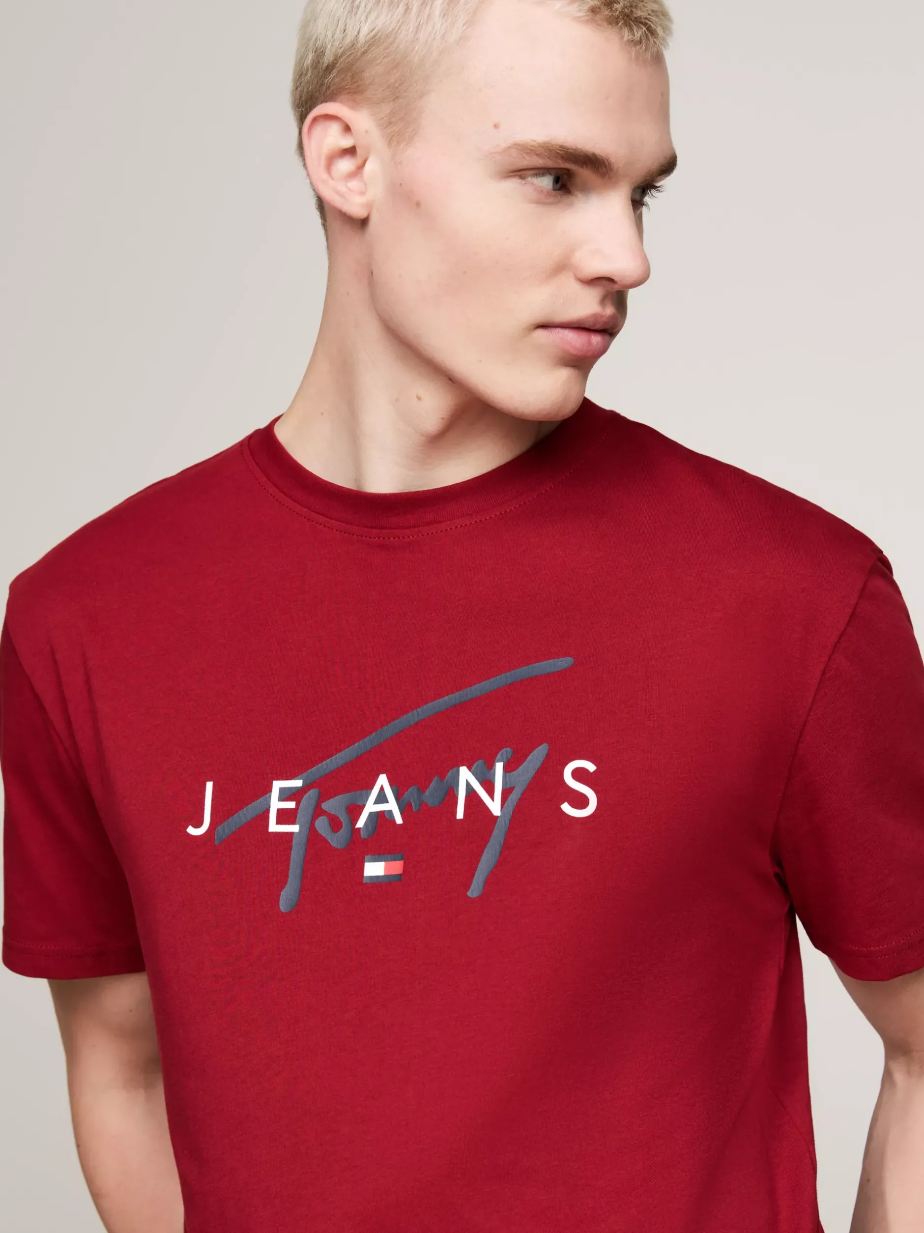 T-Shirty*Tommy Hilfiger T-shirt Z Okrągłym Dekoltem I Logo REGATTA RED