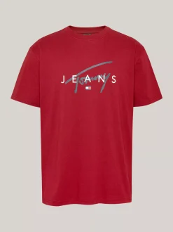 T-Shirty*Tommy Hilfiger T-shirt Z Okrągłym Dekoltem I Logo REGATTA RED