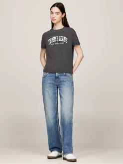 T-Shirty*Tommy Hilfiger T-shirt Z Okrągłym Dekoltem I Logo BLACK