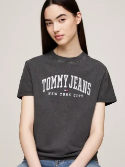 T-Shirty*Tommy Hilfiger T-shirt Z Okrągłym Dekoltem I Logo BLACK