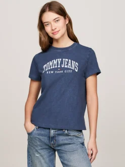 T-Shirty*Tommy Hilfiger T-shirt Z Okrągłym Dekoltem I Logo DARK NIGHT NAVY