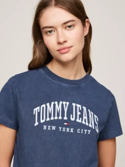 T-Shirty*Tommy Hilfiger T-shirt Z Okrągłym Dekoltem I Logo DARK NIGHT NAVY