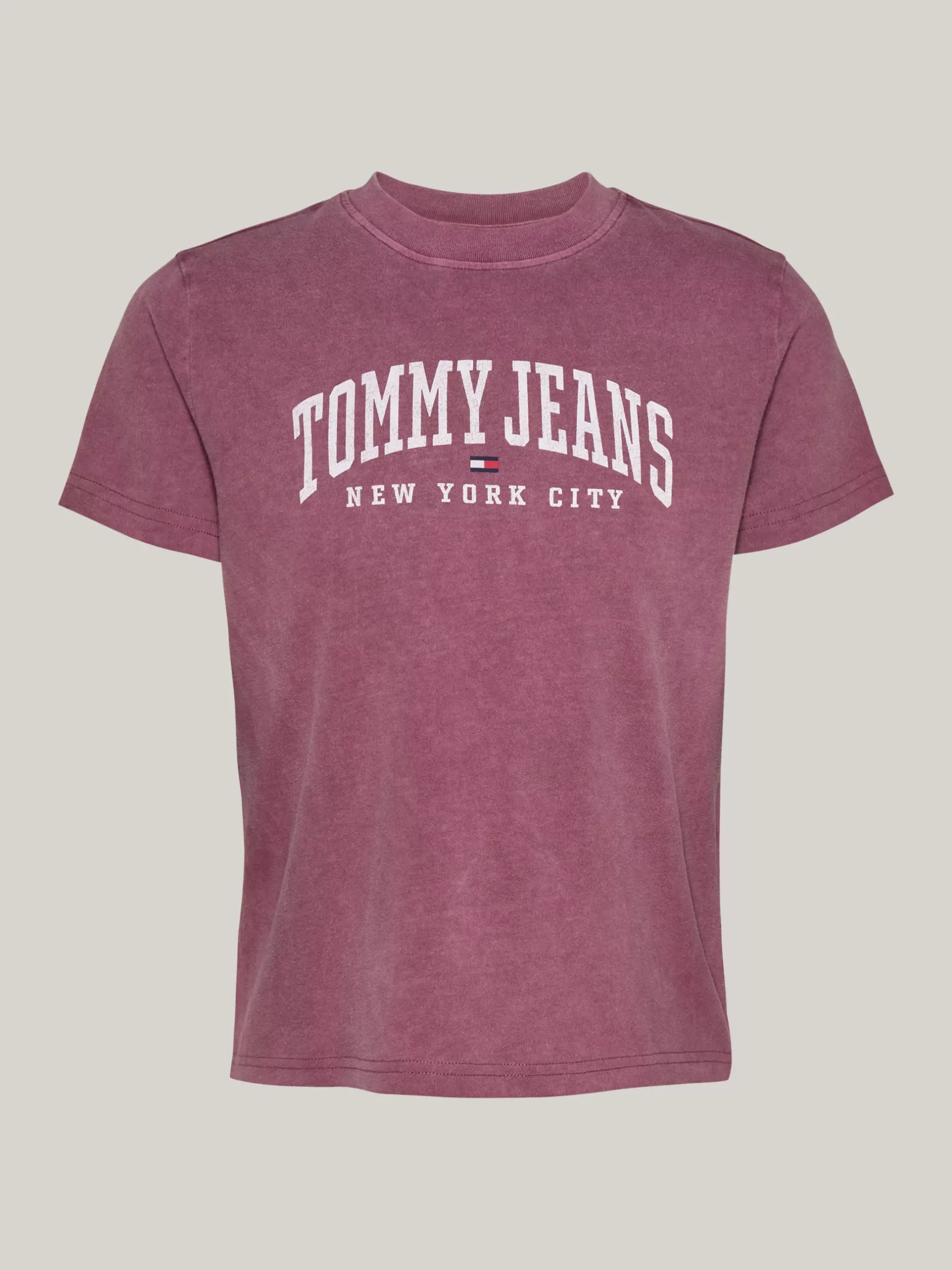 T-Shirty*Tommy Hilfiger T-shirt Z Okrągłym Dekoltem I Logo DEEP ROUGE