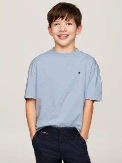 T-Shirty I Koszulki Polo*Tommy Hilfiger T-shirt Z Okrągłym Dekoltem I Haftem Z Flagą BREEZY BLUE
