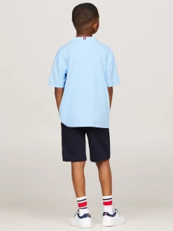 T-Shirty I Koszulki Polo*Tommy Hilfiger T-shirt Z Okrągłym Dekoltem I Haftem Z Flagą VESSEL BLUE