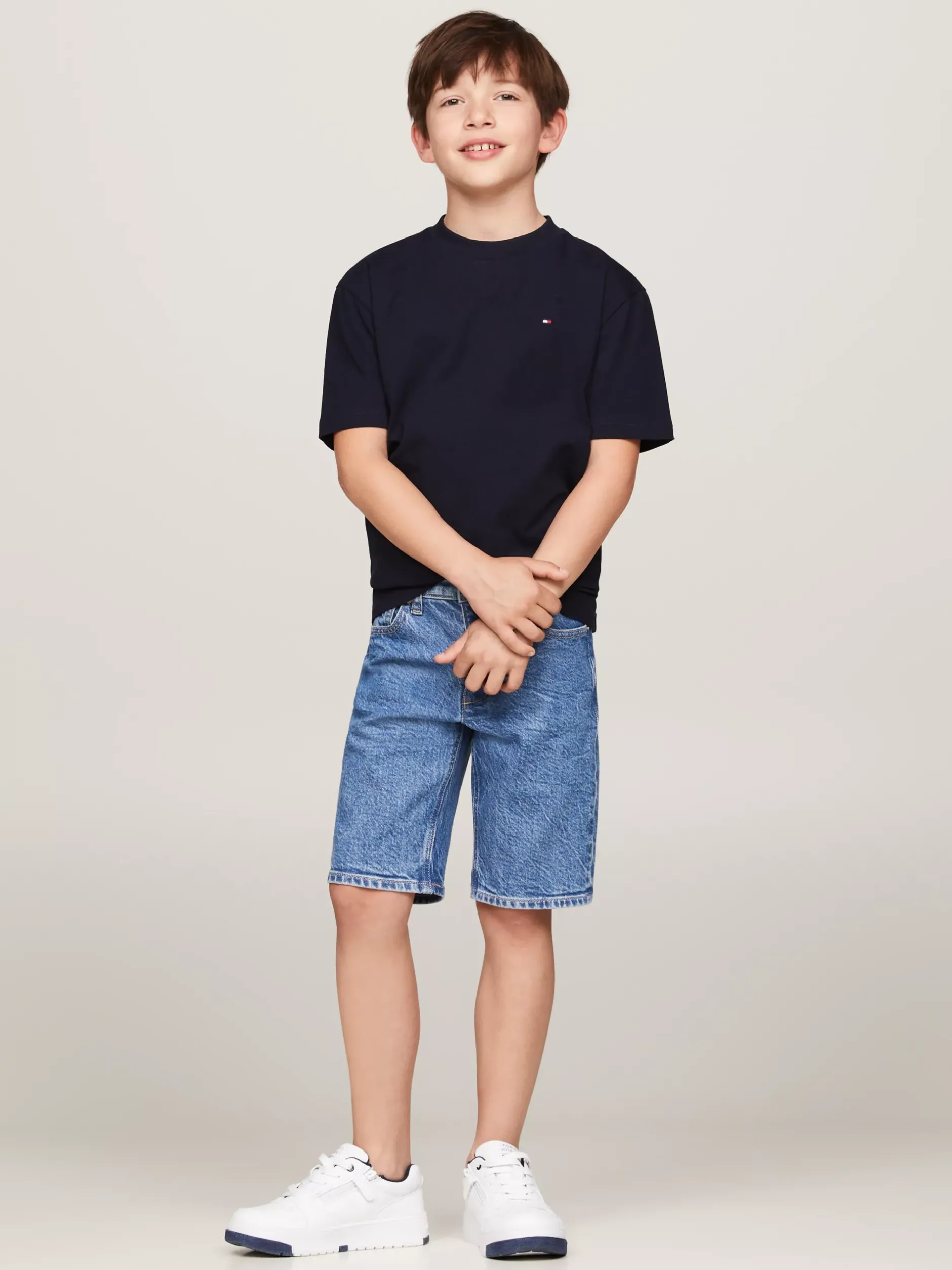 T-Shirty I Koszulki Polo*Tommy Hilfiger T-shirt Z Okrągłym Dekoltem I Haftem Z Flagą DESERT SKY