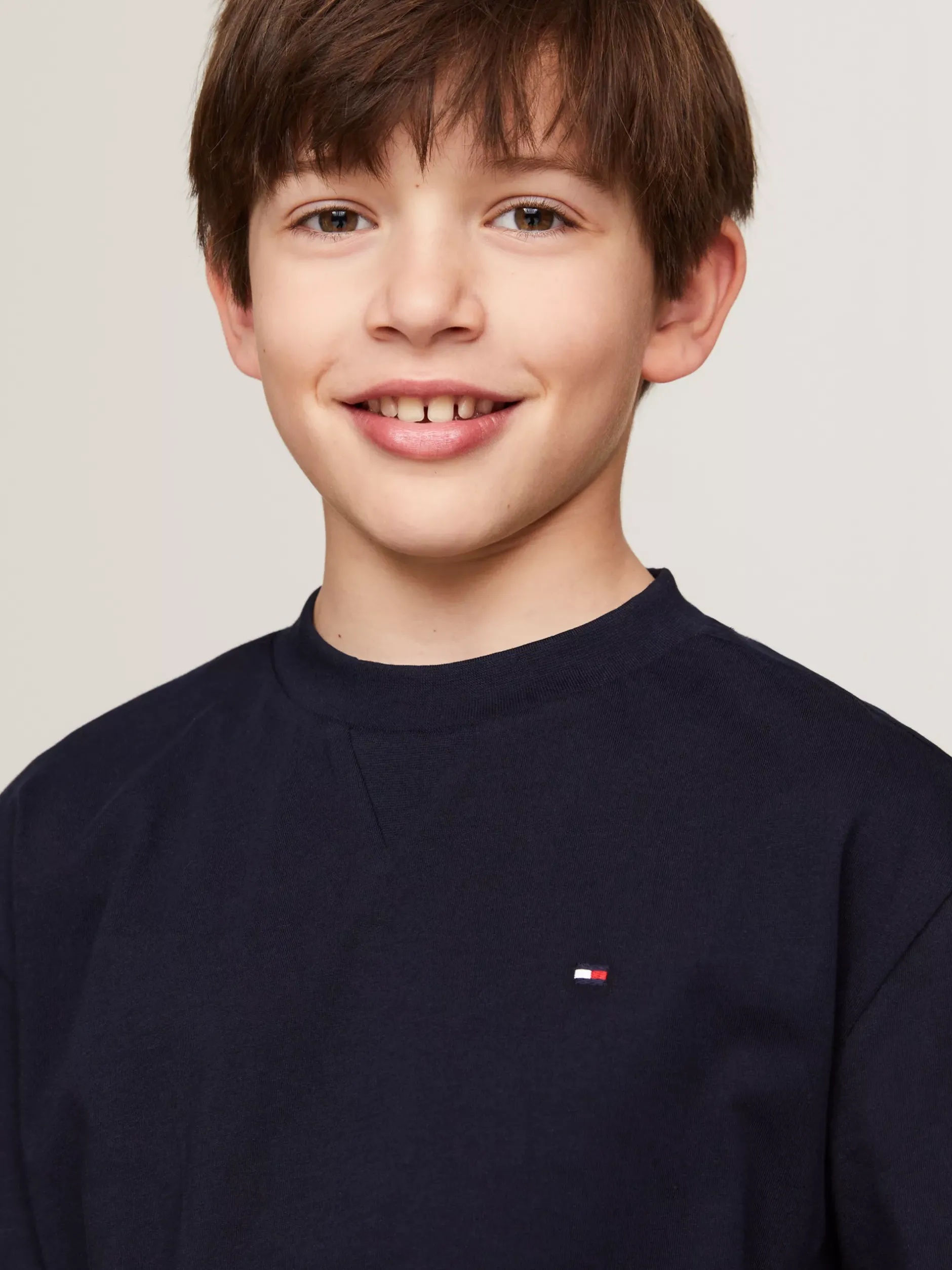 T-Shirty I Koszulki Polo*Tommy Hilfiger T-shirt Z Okrągłym Dekoltem I Haftem Z Flagą DESERT SKY