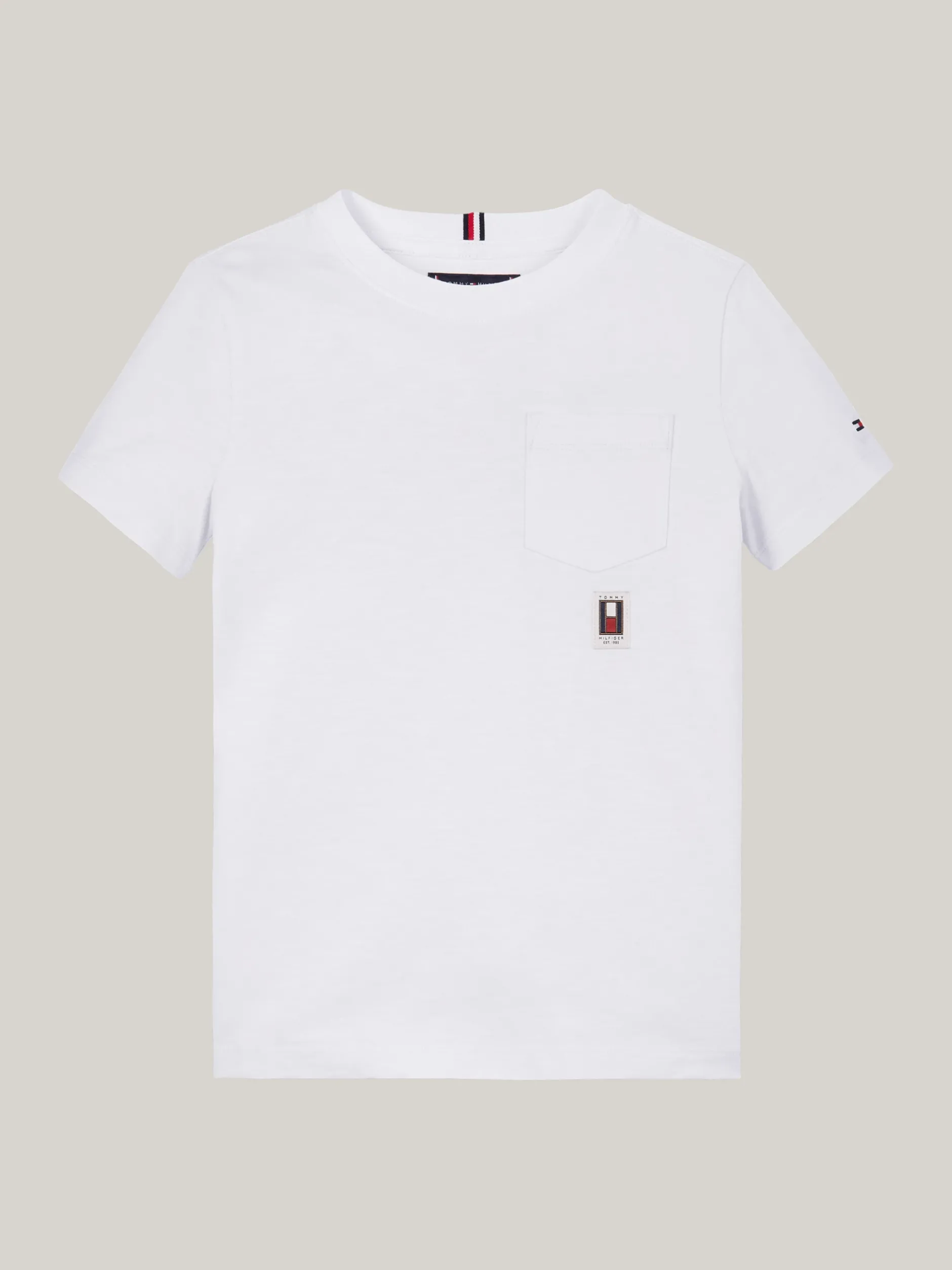 T-Shirty I Koszulki Polo*Tommy Hilfiger T-shirt Z Okrągłym Dekoltem I Kieszonką WHITE