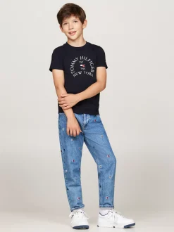 T-Shirty I Koszulki Polo*Tommy Hilfiger T-shirt Z Okrągłym Dekoltem I Logo DESERT SKY