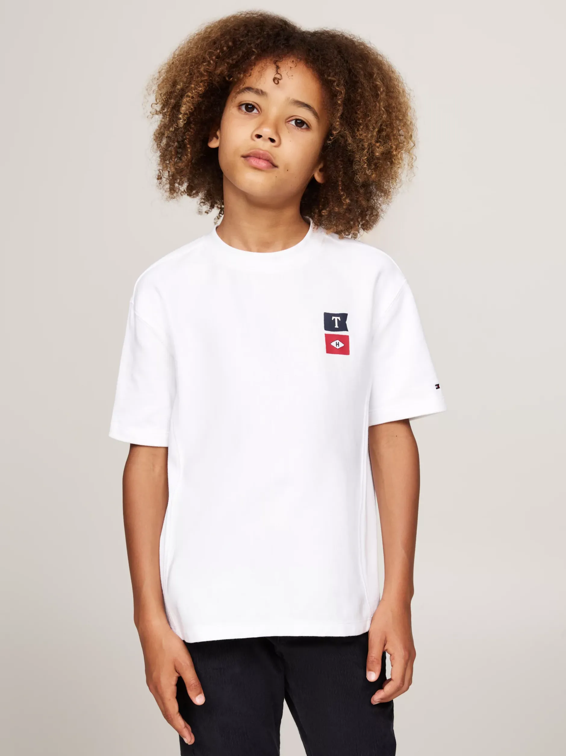 T-Shirty I Koszulki Polo*Tommy Hilfiger T-shirt Z Okrągłym Dekoltem I Logo Na Plecach WHITE