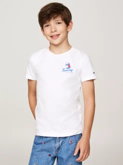 T-Shirty I Koszulki Polo*Tommy Hilfiger T-shirt Z Okrągłym Dekoltem I Grafiką WHITE