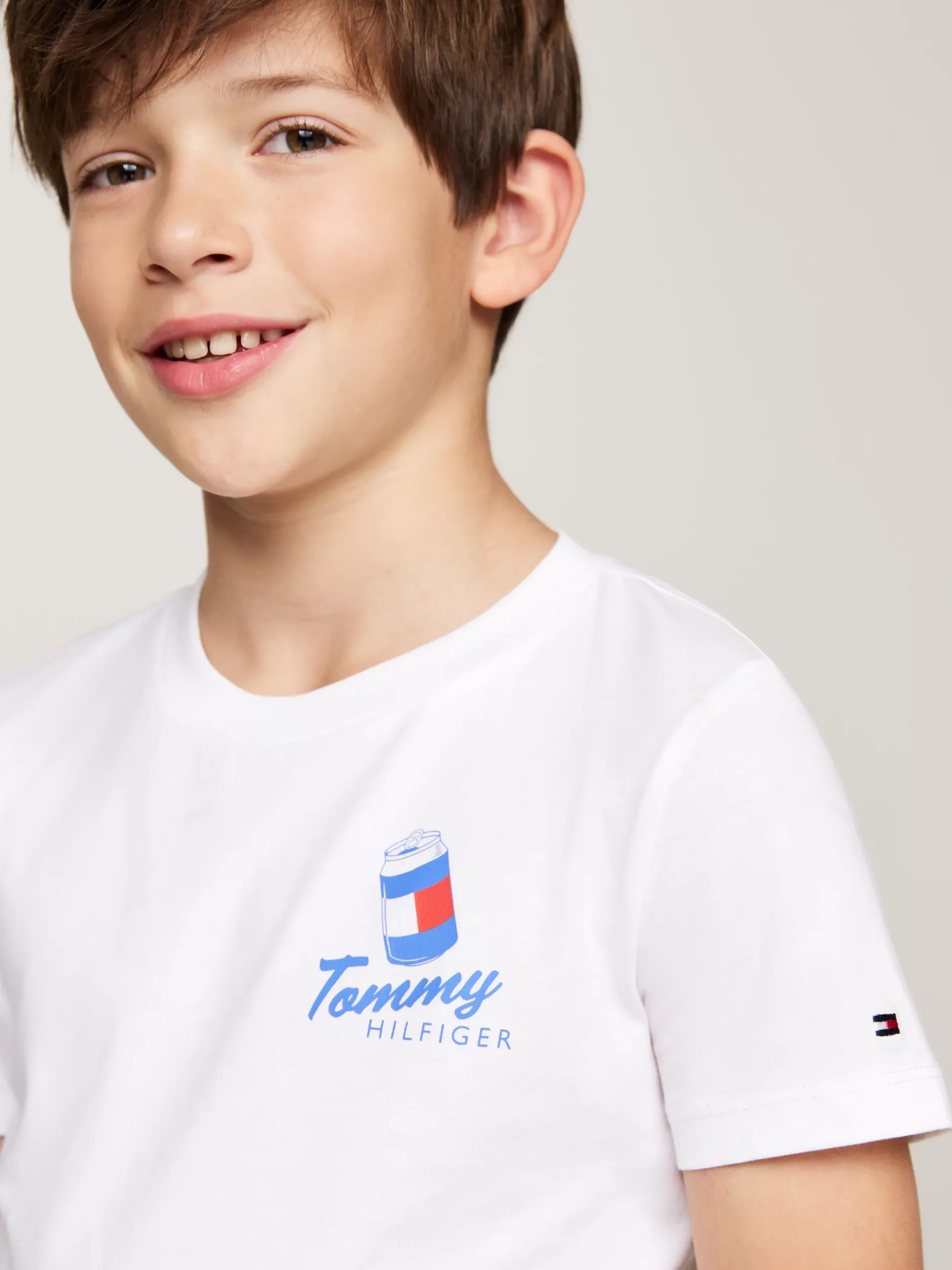 T-Shirty I Koszulki Polo*Tommy Hilfiger T-shirt Z Okrągłym Dekoltem I Grafiką WHITE