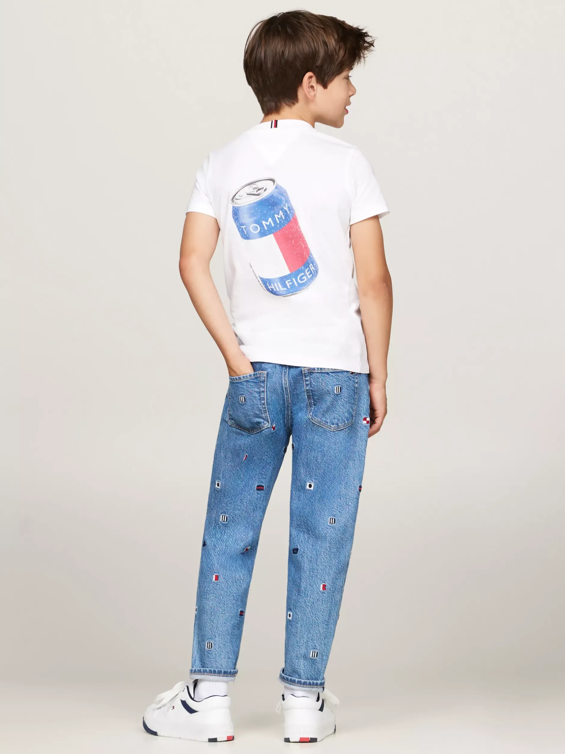T-Shirty I Koszulki Polo*Tommy Hilfiger T-shirt Z Okrągłym Dekoltem I Grafiką WHITE