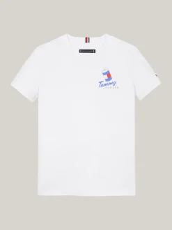T-Shirty I Koszulki Polo*Tommy Hilfiger T-shirt Z Okrągłym Dekoltem I Grafiką WHITE