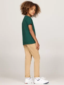 T-Shirty I Koszulki Polo*Tommy Hilfiger T-shirt Z Okrągłym Dekoltem I Logo Z Flagą ORNAMENTAL GREEN