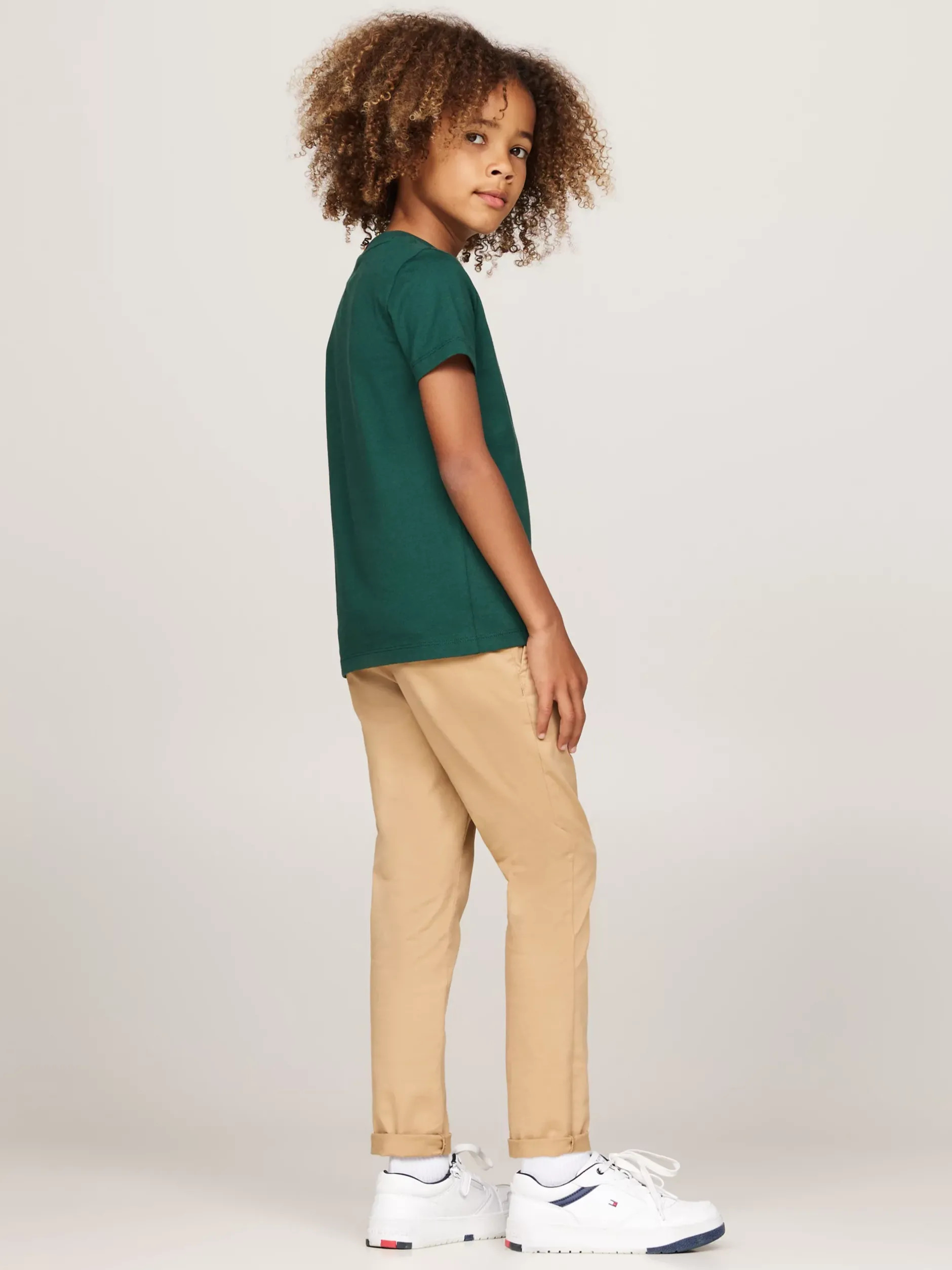 T-Shirty I Koszulki Polo*Tommy Hilfiger T-shirt Z Okrągłym Dekoltem I Logo Z Flagą ORNAMENTAL GREEN