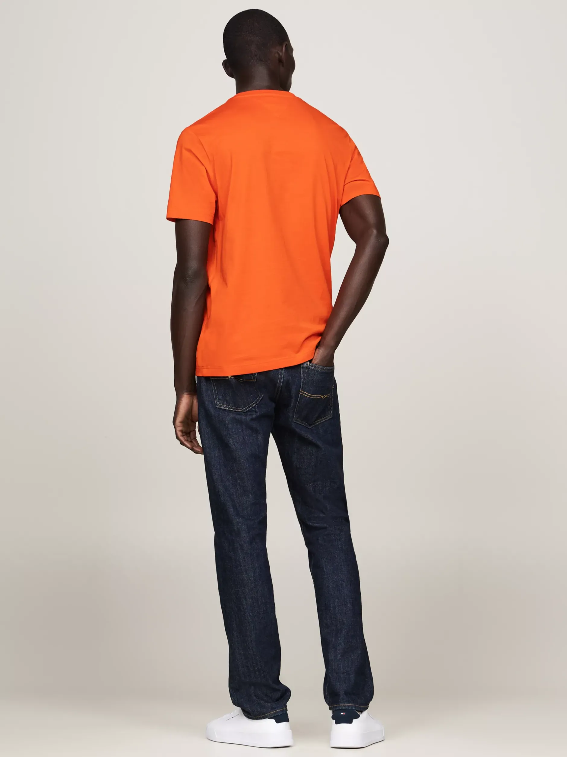 T-Shirty*Tommy Hilfiger T-shirt Z Okrągłym Dekoltem I Logo BONFIRE ORANGE