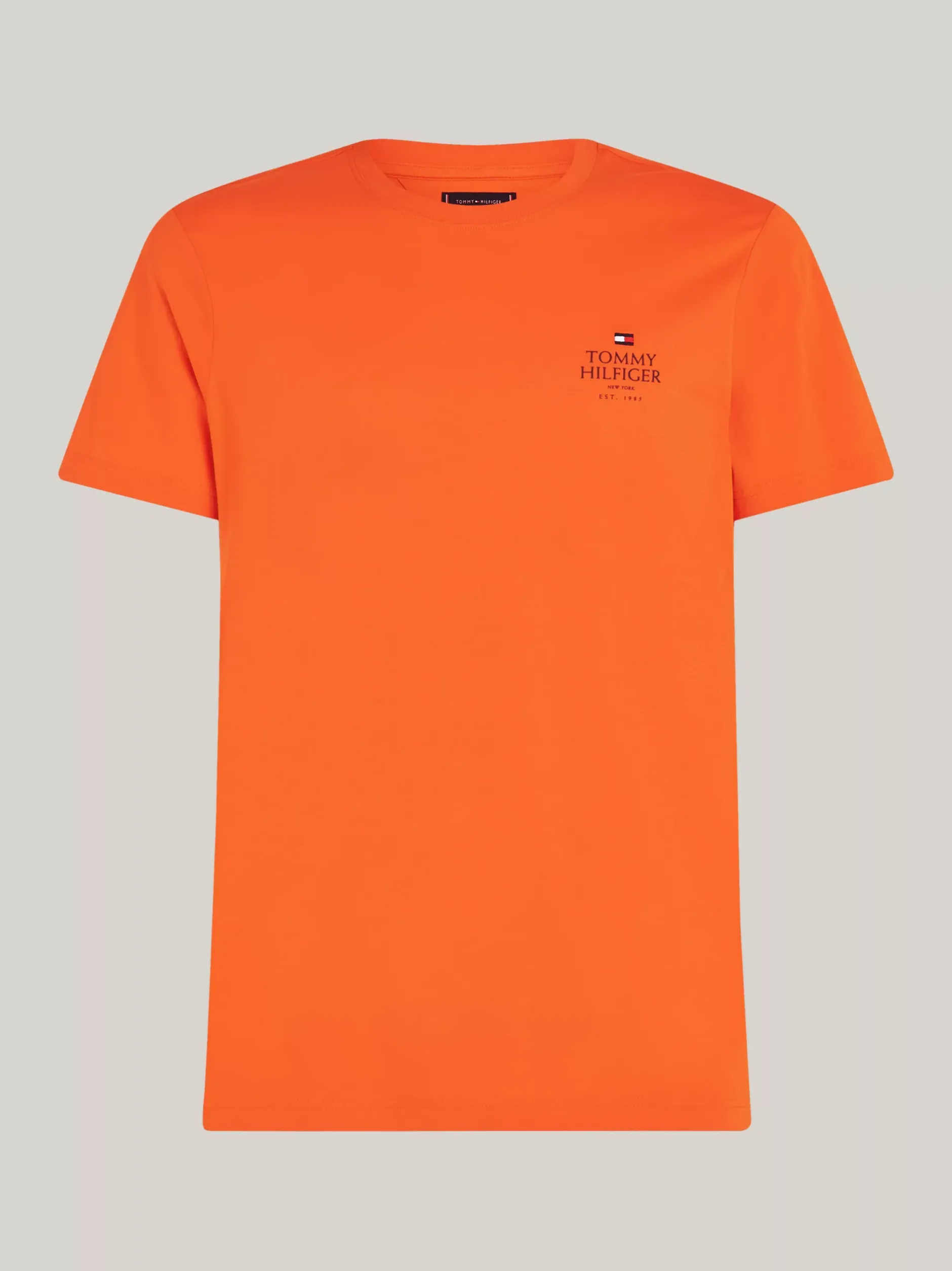 T-Shirty*Tommy Hilfiger T-shirt Z Okrągłym Dekoltem I Logo BONFIRE ORANGE