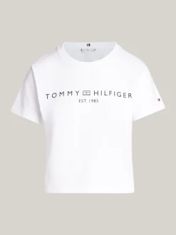 T-Shirty*Tommy Hilfiger T-shirt Z Okrągłym Dekoltem I Szwem TH OPTIC WHITE