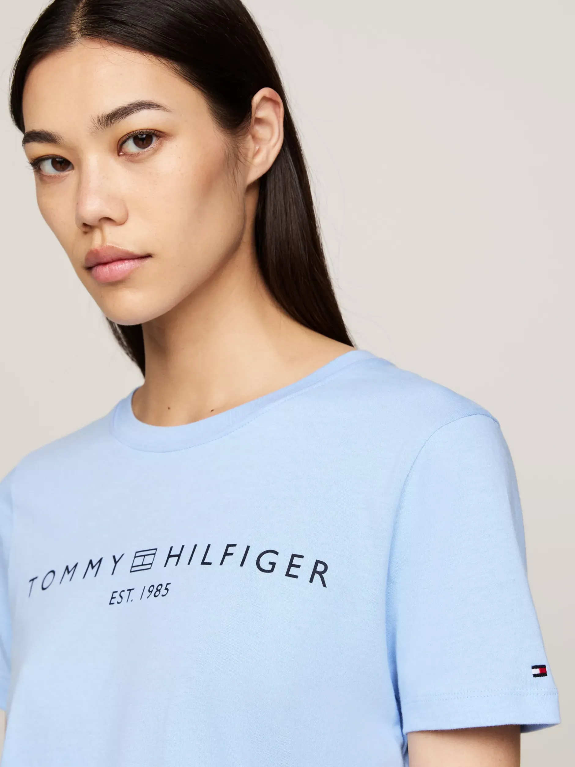 T-Shirty*Tommy Hilfiger T-shirt Z Okrągłym Dekoltem I Logo VESSEL BLUE