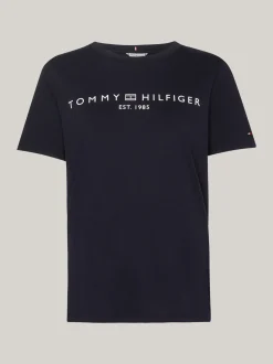 T-Shirty*Tommy Hilfiger T-shirt Z Okrągłym Dekoltem I Logo DESERT SKY
