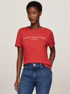 T-Shirty*Tommy Hilfiger T-shirt Z Okrągłym Dekoltem I Logo DARK MAGMA
