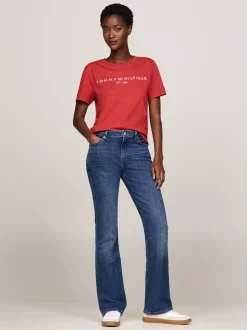 T-Shirty*Tommy Hilfiger T-shirt Z Okrągłym Dekoltem I Logo DARK MAGMA