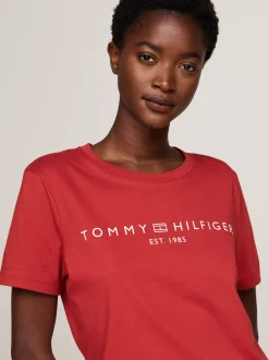 T-Shirty*Tommy Hilfiger T-shirt Z Okrągłym Dekoltem I Logo DARK MAGMA