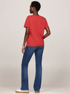 T-Shirty*Tommy Hilfiger T-shirt Z Okrągłym Dekoltem I Logo DARK MAGMA
