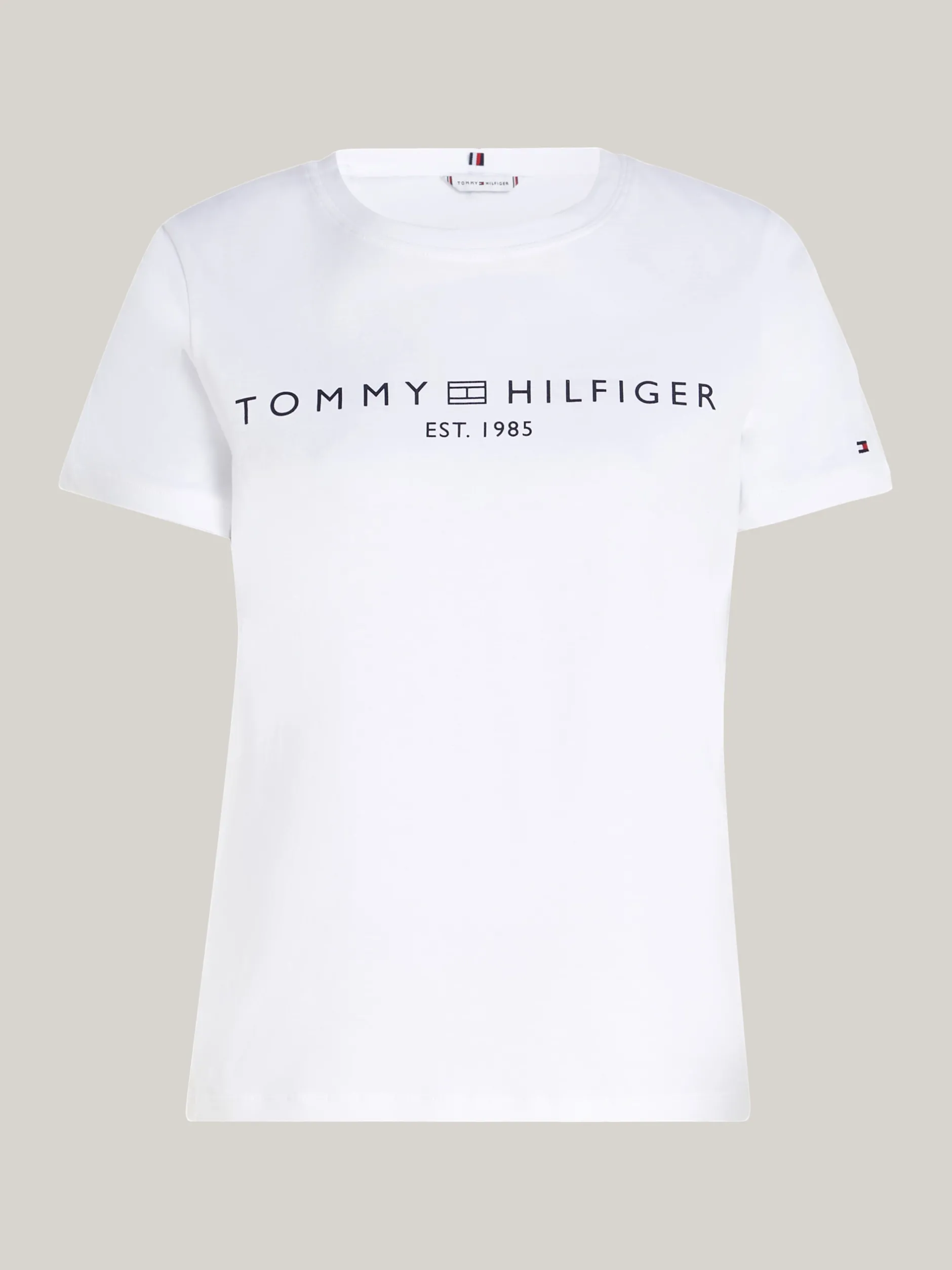 T-Shirty*Tommy Hilfiger T-shirt Z Okrągłym Dekoltem I Logo TH OPTIC WHITE