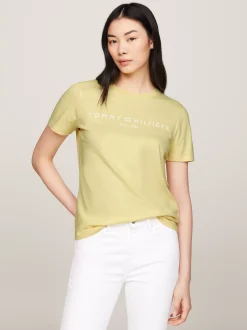 T-Shirty*Tommy Hilfiger T-shirt Z Okrągłym Dekoltem I Logo LEMON ZEST
