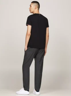 T-Shirty*Tommy Hilfiger T-shirt Z Ozdobnym Wykończeniem Rękawów BLACK