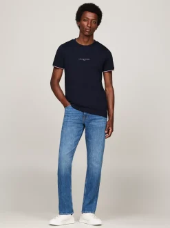 T-Shirty*Tommy Hilfiger T-shirt Z Ozdobnym Wykończeniem Rękawów DESERT SKY