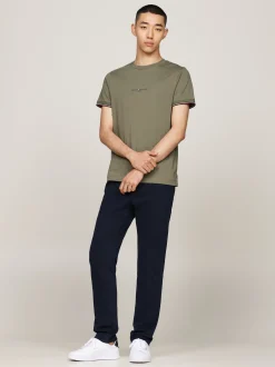 T-Shirty*Tommy Hilfiger T-shirt Z Ozdobnym Wykończeniem Rękawów BATTLE GREEN