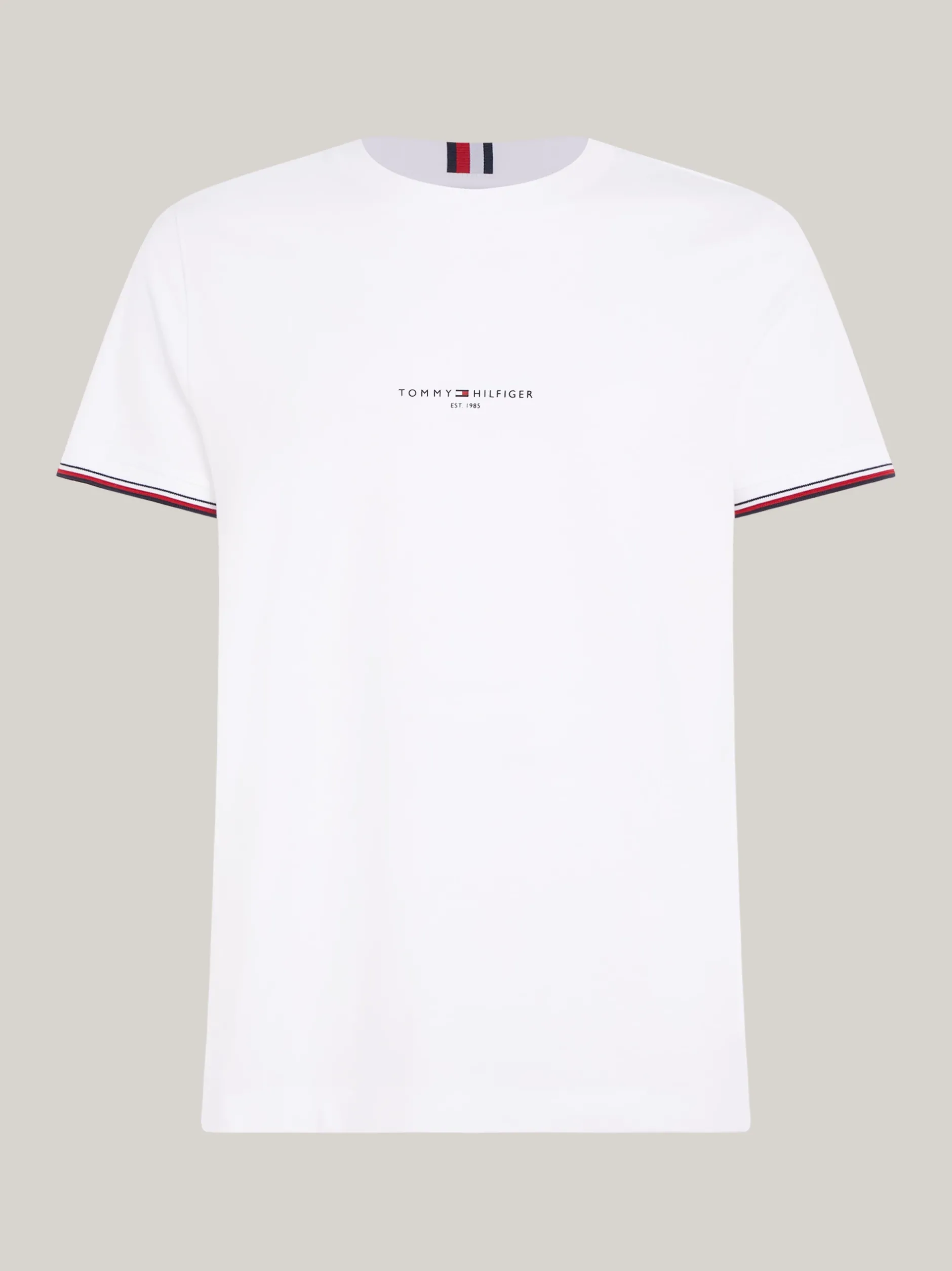 T-Shirty*Tommy Hilfiger T-shirt Z Ozdobnym Wykończeniem Rękawów WHITE