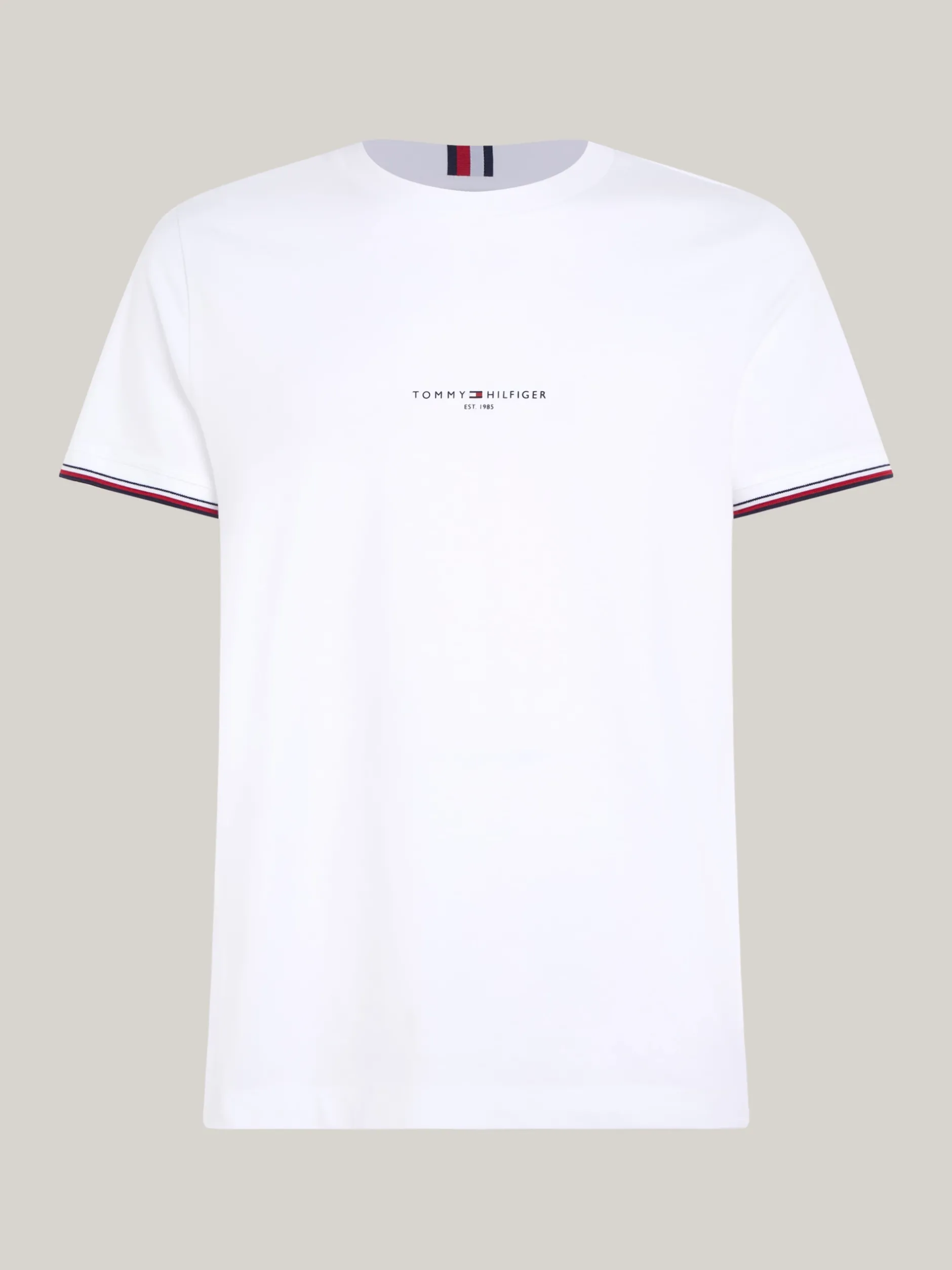 T-Shirty*Tommy Hilfiger T-shirt Z Ozdobnym Wykończeniem Rękawów WHITE