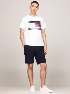T-Shirty*Tommy Hilfiger T-shirt Z Rypsową Flagą WHITE