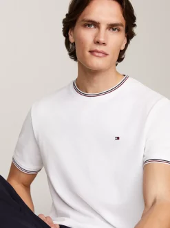 T-Shirty*Tommy Hilfiger T-shirt Z Sygnowanymi Paskami WHITE