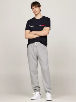 T-Shirty*Tommy Hilfiger T-shirt Z Wstawką Z Logo I Okrągłym Dekoltem DESERT SKY