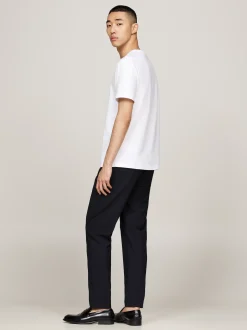 T-Shirty*Tommy Hilfiger T-shirt Z Wyhaftowaną Pionowo Flagą WHITE