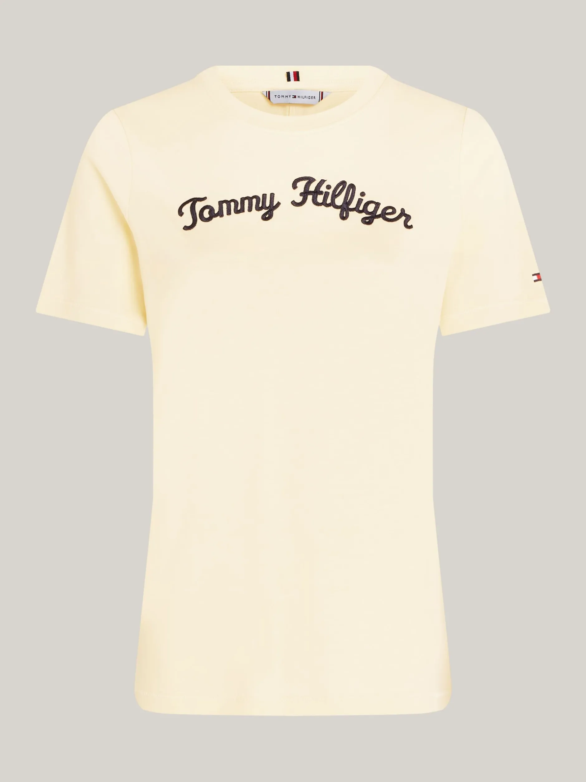 T-Shirty*Tommy Hilfiger T-shirt Z Wyhaftowanym Kaligrafowanym Logo LEMON ZEST
