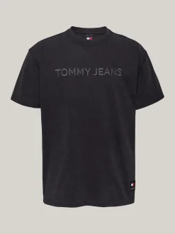 T-Shirty*Tommy Hilfiger T-shirt Z Wyhaftowanym Logo BLACK