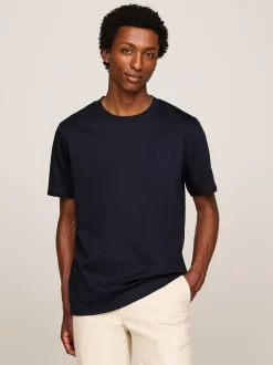 T-Shirty*Tommy Hilfiger T-shirt Z Wyhaftowanym Logo Pod Kolor DESERT SKY