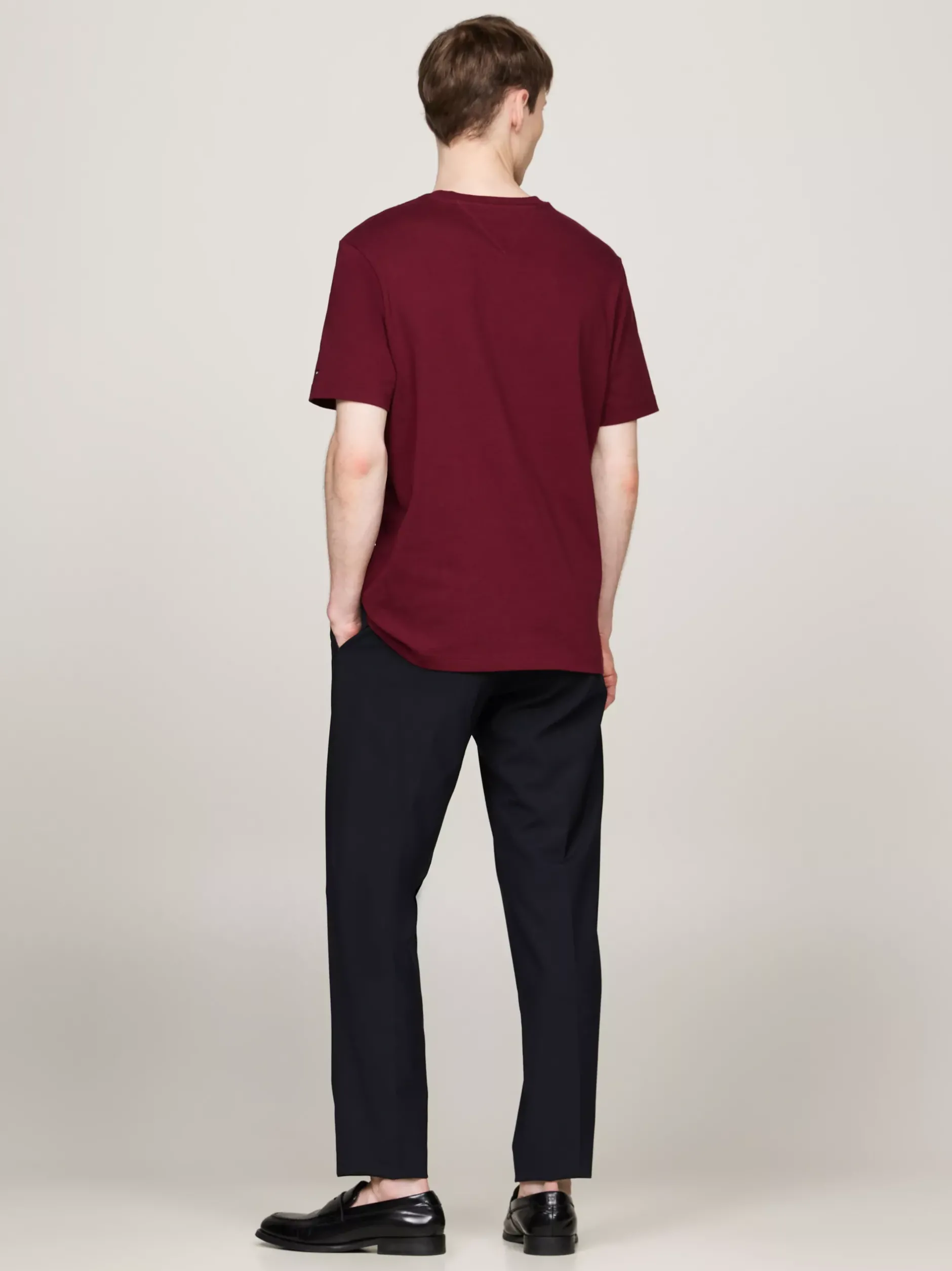 T-Shirty*Tommy Hilfiger T-shirt Z Wyhaftowanym Logo DEEP ROUGE