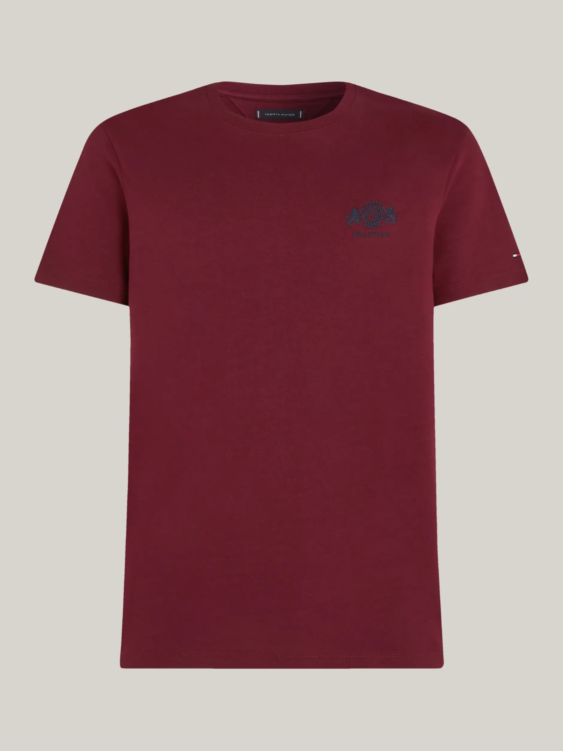 T-Shirty*Tommy Hilfiger T-shirt Z Wyhaftowanym Logo DEEP ROUGE